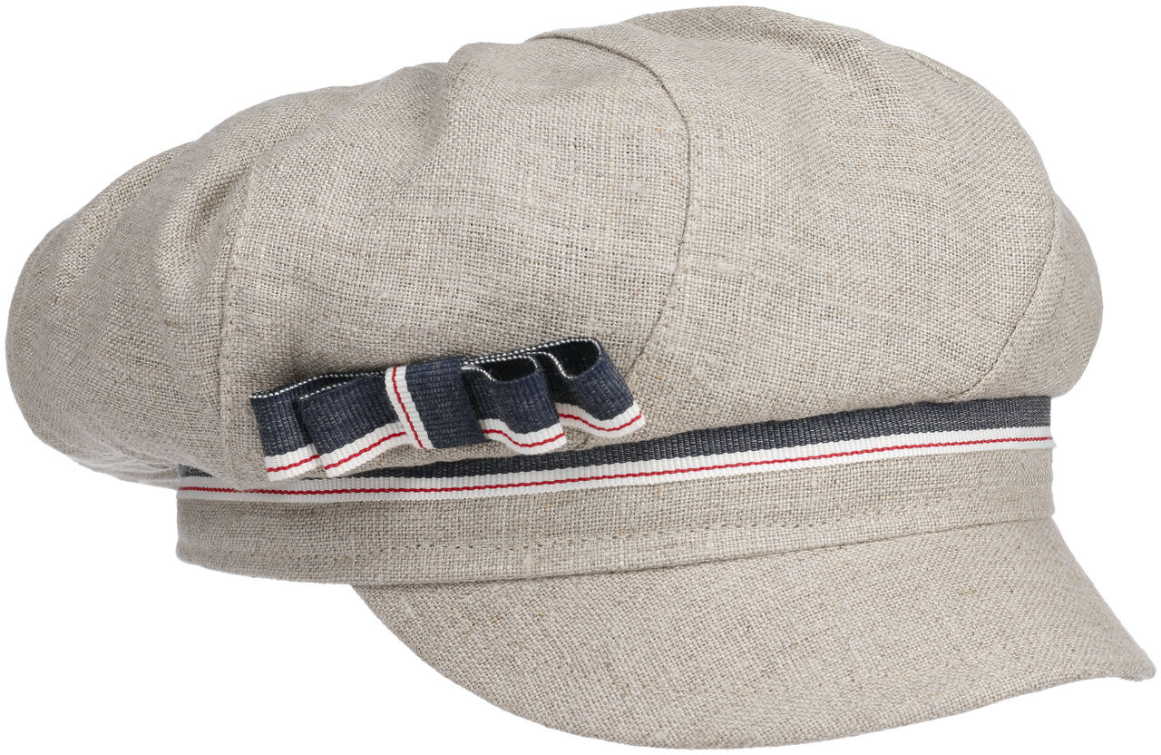 Czapka Newsboy z Kokardą Len by bedacht, beżowy, One Size