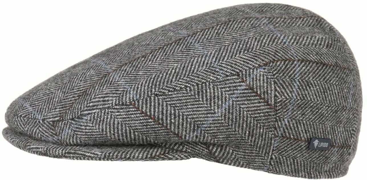 Płaski Kaszkiet z Wzorem w Kratkę by Lipodo, antracytowy, 55 cm