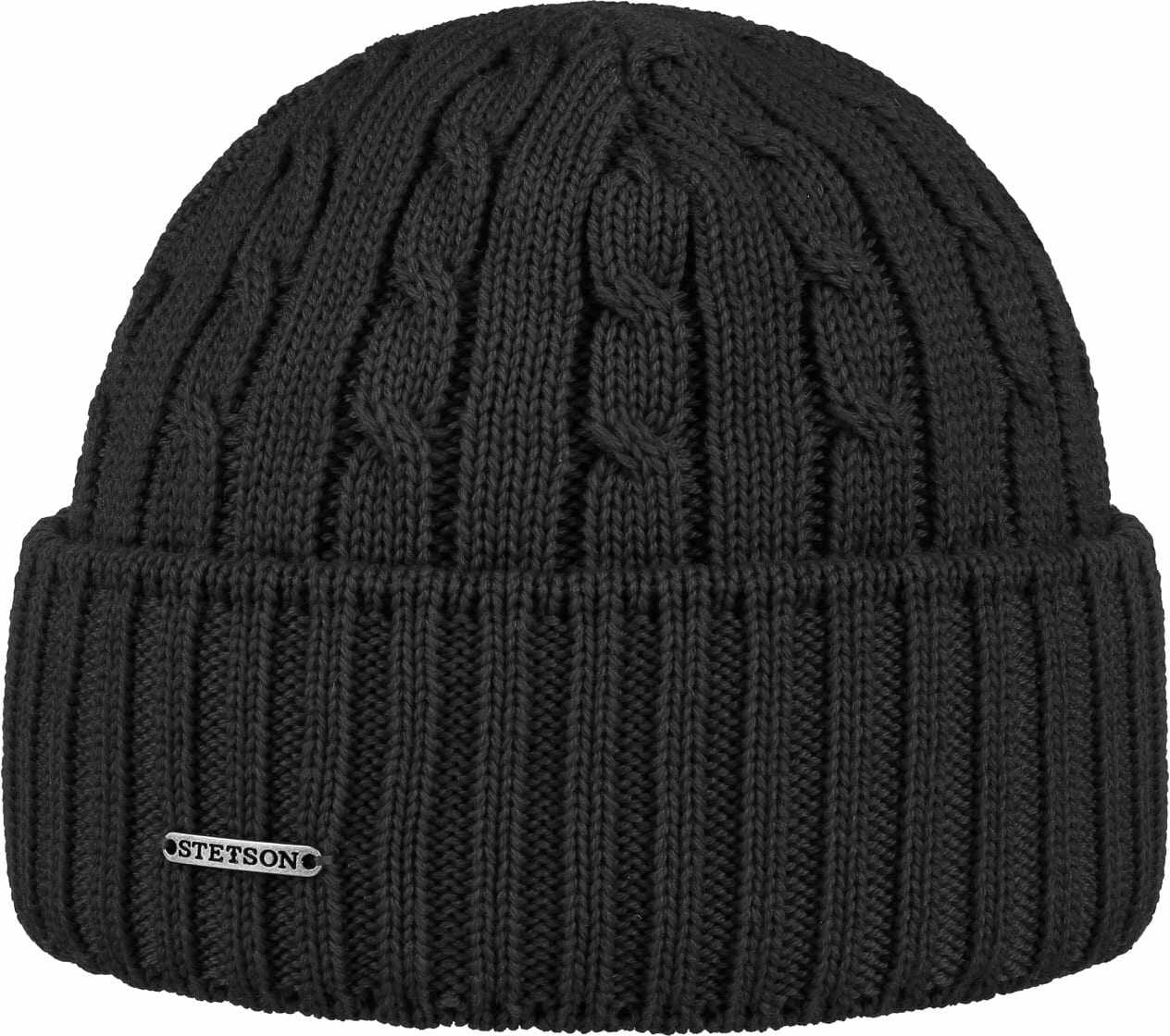 Czapka z Mankietem Georgia Wool by Stetson, czarny, One Size