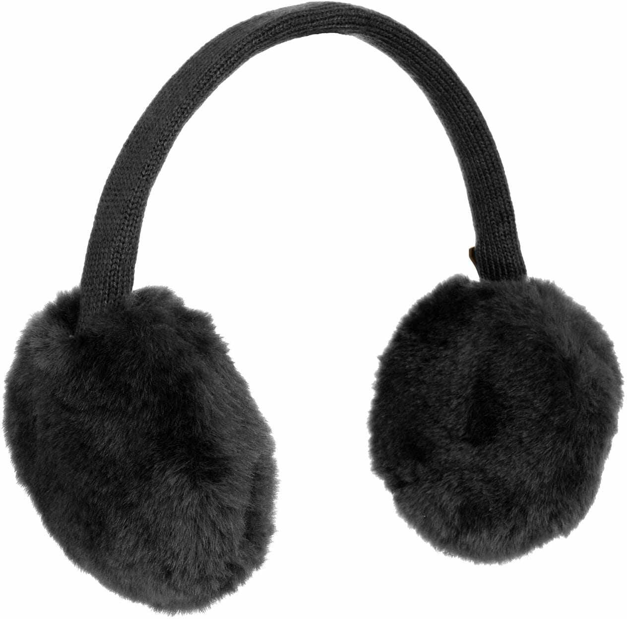 Plush Faux Fur Ear Warmers by Barts, czarny, One Size