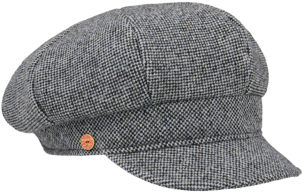 Czapka Newsboy Coco Tweed by Mayser, niebieski, M (57-58 cm)