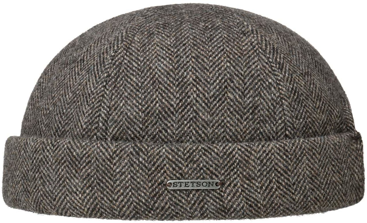 Czapka Dokerka Lavoy Herringbone Wool by Stetson, ciemnobeżowy, XXL (62-63 cm)