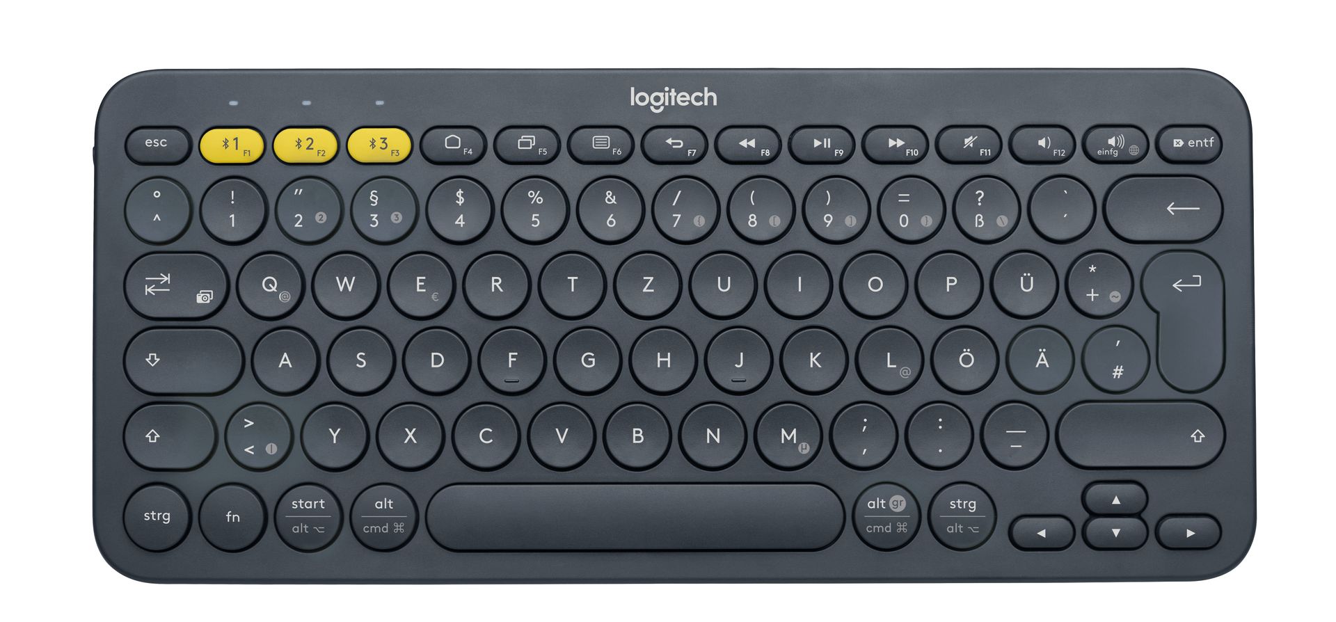 Logitech K380 Multi-Device klawiatura Bluetooth QWERTZ Niemiecki Szara