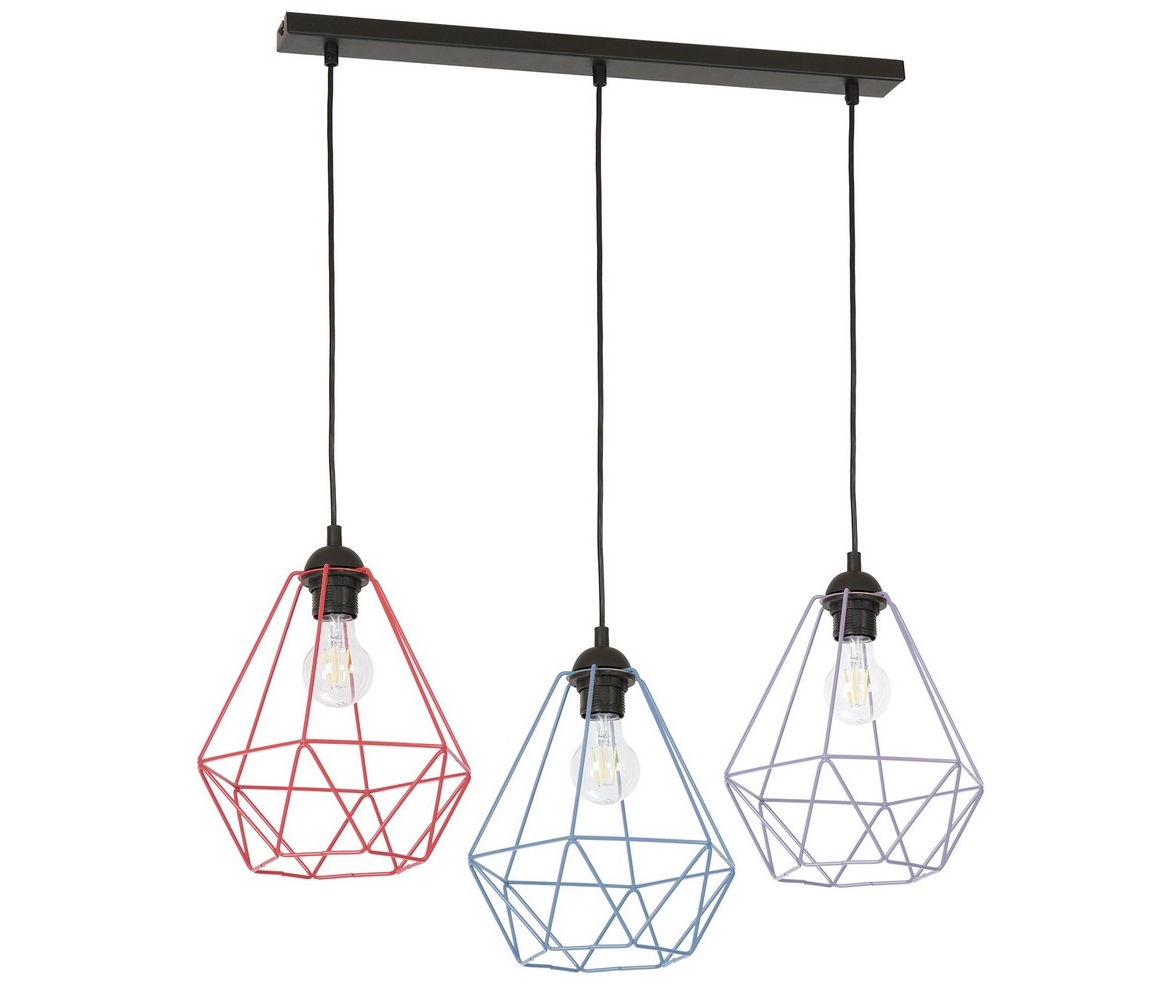 Żyrandol na lince BASKET 3xE27/60W/230V