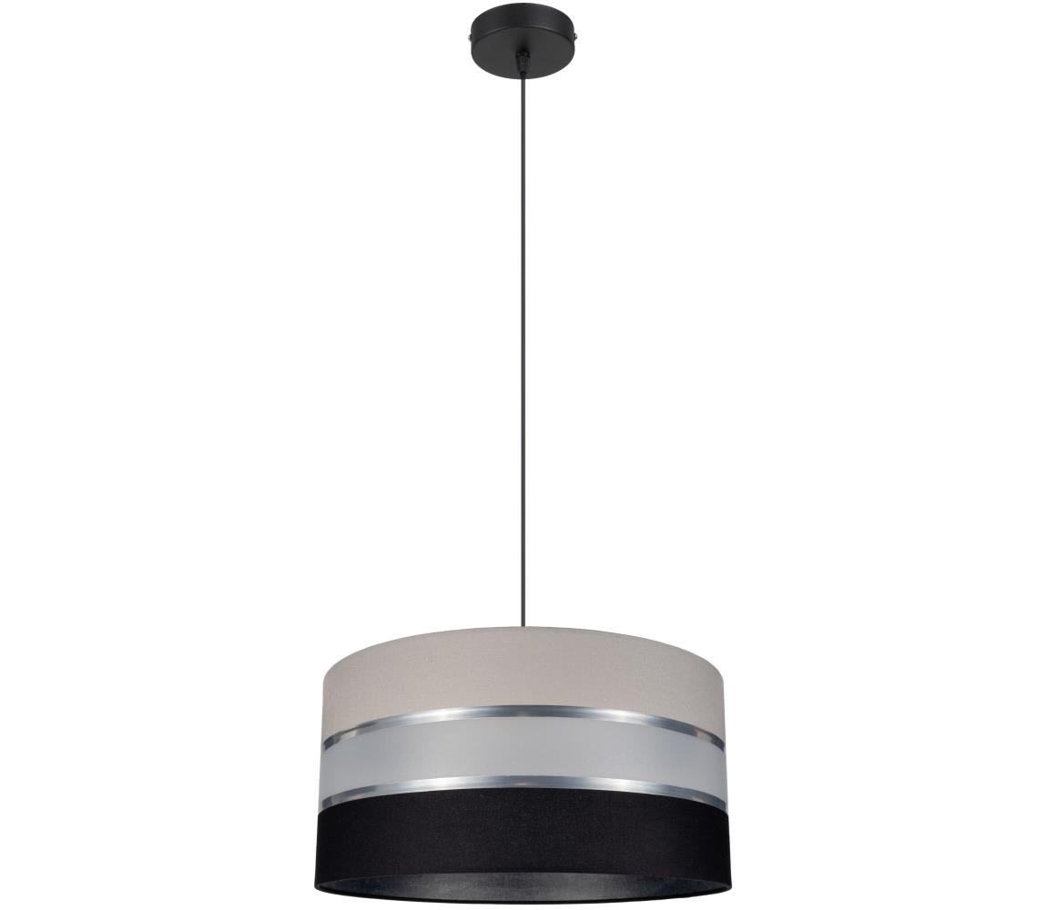 Żyrandol na lince CORAL 1xE27/60W/230V czarno-szary