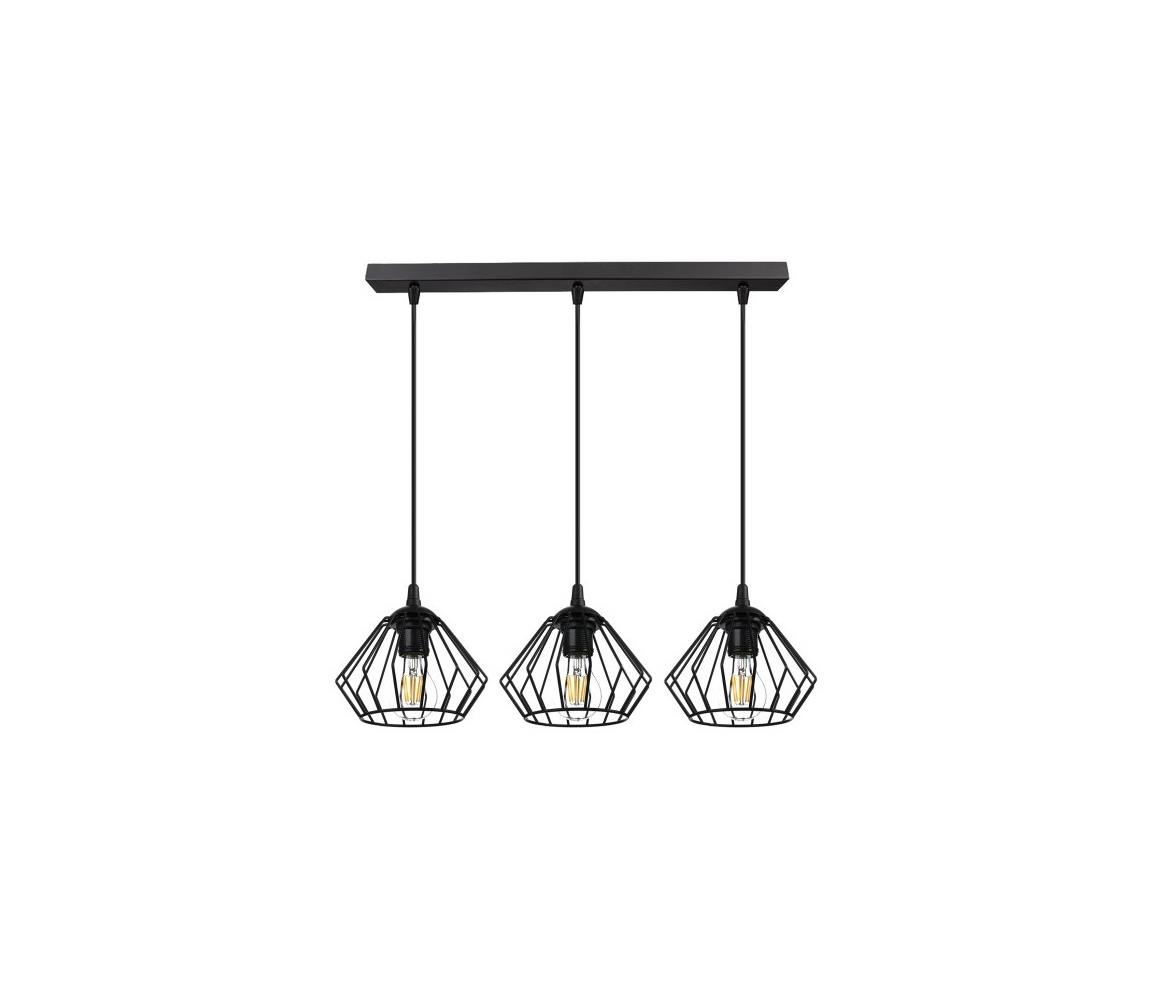 Żyrandol na lince CEED 3xE27/60W/230V czarny