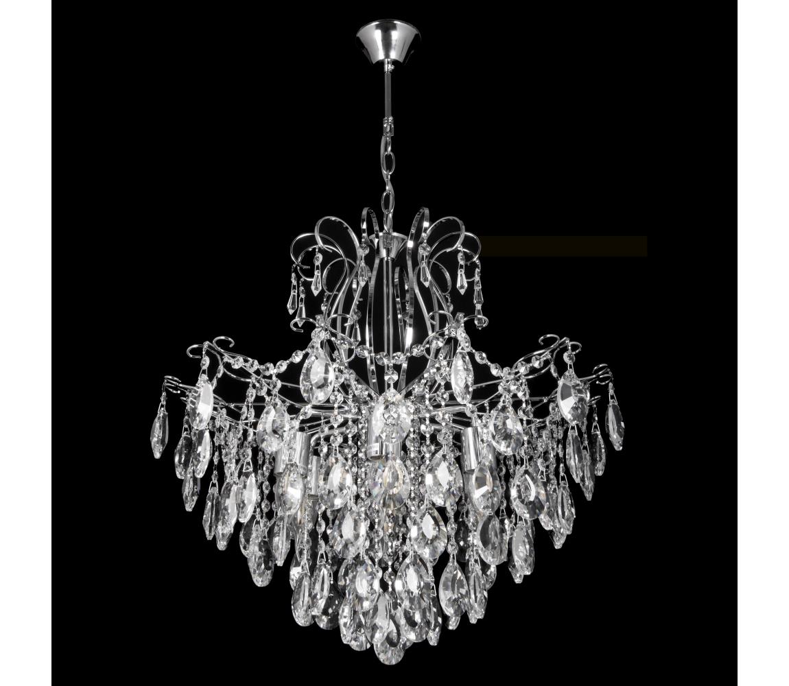 Żyrandol kryształowy na łańcuchu 6xE27/60W/230V