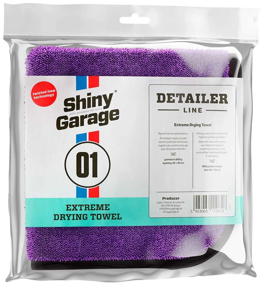 Фото - Аксесуар для мінімийки Garage Shiny  Extreme Drying Towel XS ręcznik 600g 40x40cm 