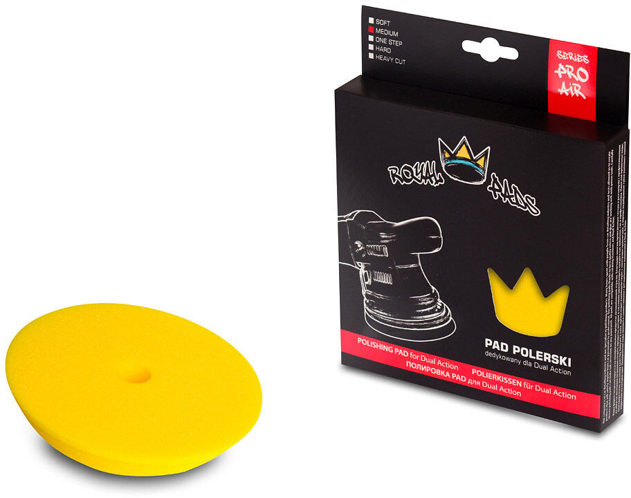 Royal Pads Air Medium Pad  średniej twardości pad polerski do maszyn DA, żółty 150/180mm
