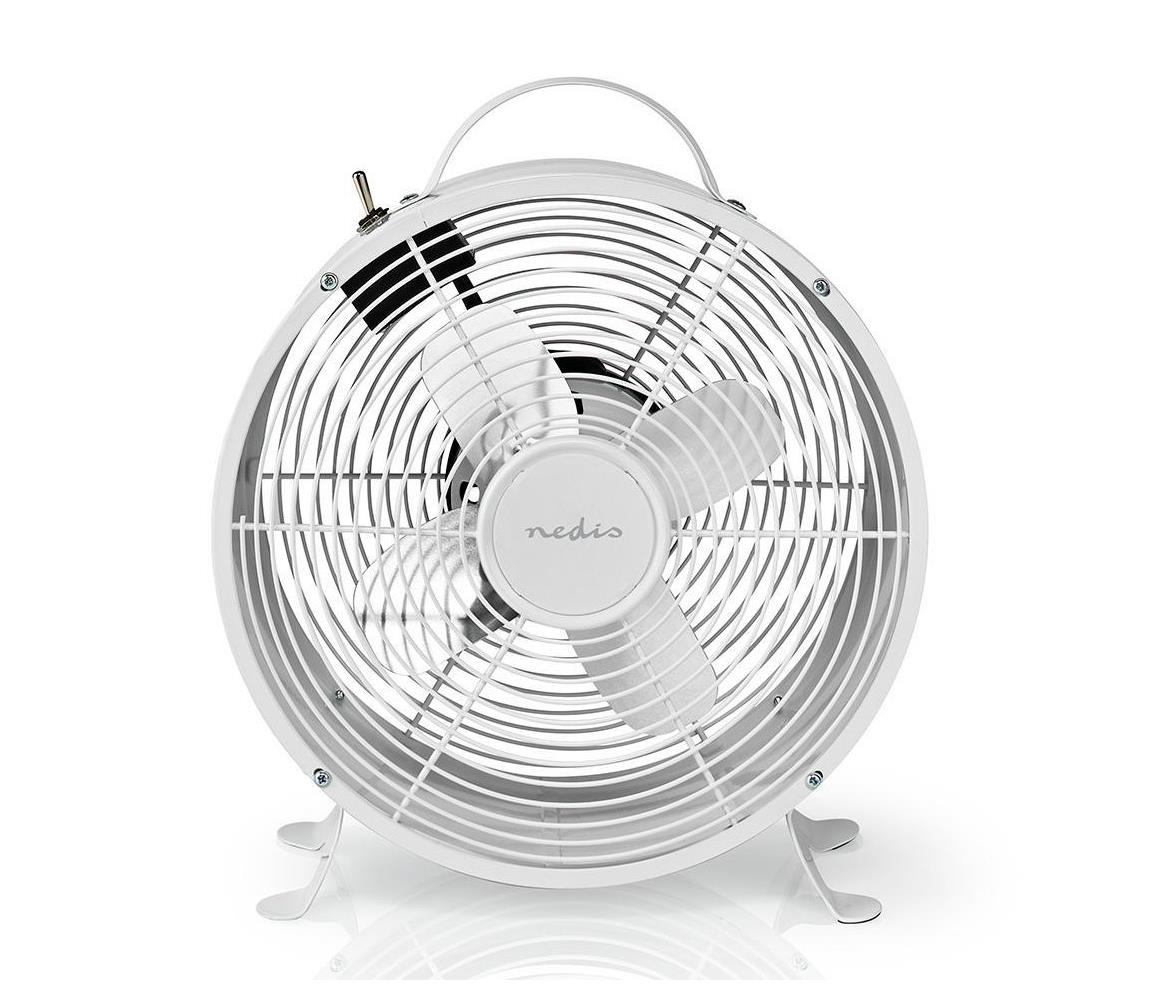 Nedis Nedis FNCL10WT20 - Wentylator stołowy RETRO 20W/230V biały 25 cm
