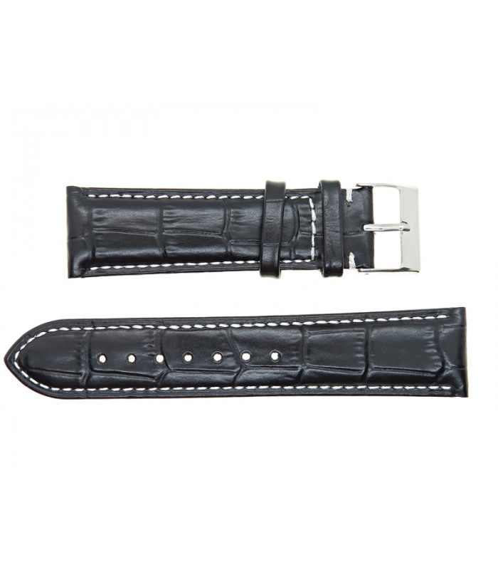PASEK TEKLA K11 20MM CZARNY Z BIAŁYM OBSZYCIEM - KROKODYL - NOWY I ORYGINALNYⓇ PASEK➤ W KRAKOWIE ✔️Zwrot 30 dni ✔️Rabaty