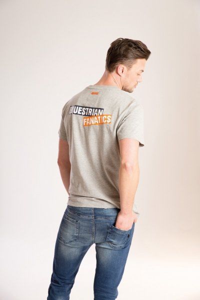 ESKADRON Koszulka męska KEN-T z napisem na plecach Equestrian Fanatics grey melange