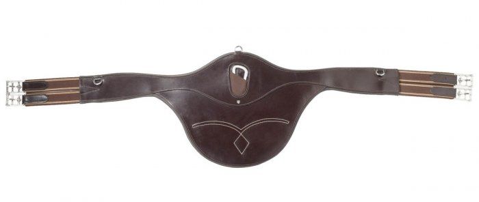 HORZE Popręg skórzany z fartuchem