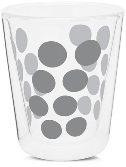 Zakdesigns Zestaw 2 szklanek 200 ml z łyżeczkami (srebrny) Dot Dot Zak! Designs
