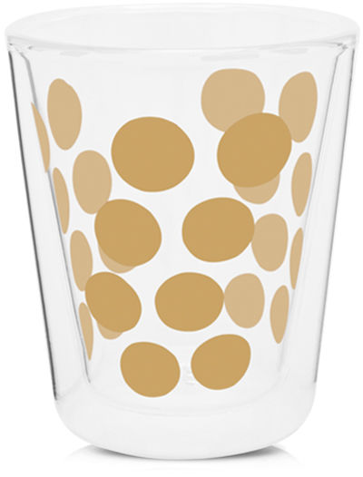 Zakdesigns Zestaw 2 szklanek 200 ml z łyżeczkami (złoty) Dot Dot Zak! Designs