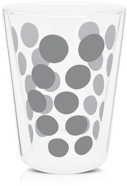 Zakdesigns Zestaw 2 szklanek 350 ml z łyżeczkami (srebrny) Dot Dot Zak! Designs