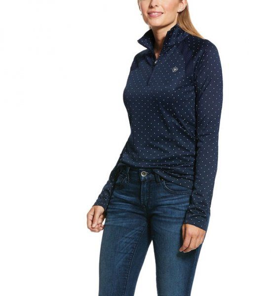 ARIAT Bluzka damska SUNSTOPPER 2.0 SS20 - navy dot