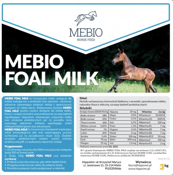 St Hippolyt MEBIO Foal Milk - mleko dla źrebiąt 3kg - St. Hippolyt