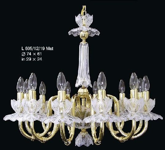 Żyrandol 12-ramienny z mosiądzu