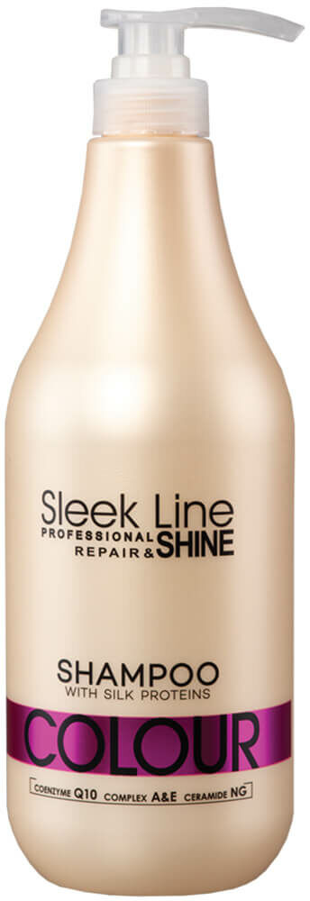 Stapiz PROFESSIONNEL Sleek Line Repair & Shine COLOUR Shampoo Szampon z jedwabiem do włosów farbowanych 1000ml