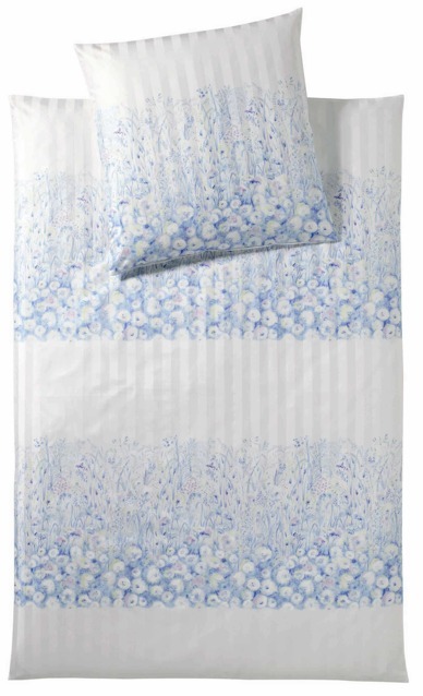 Elegante Pościel satynowa Summer Garden Blue