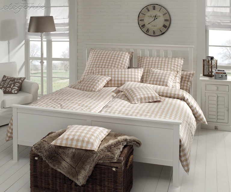 Elegante Pościel perkalowa Quadro Beige