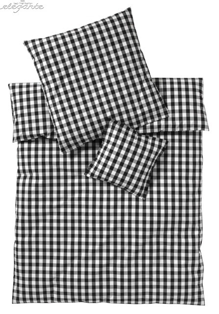 Elegante Poszewka perkalowa Quadro Black