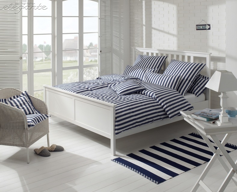 Elegante Pościel perkalowa Lido Navy Blue