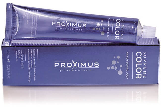 Proximus cosmetics Proximus Supreme Color Nanotechnology trwała farba do włosów z kwasem hialuronowym 100ml 13135/10