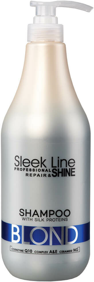 Stapiz PROFESSIONNEL Sleek Line Repair & Shine Shampoo BLOND Regenerujący Szampon do włosów blond z jedwabiem 1000ml