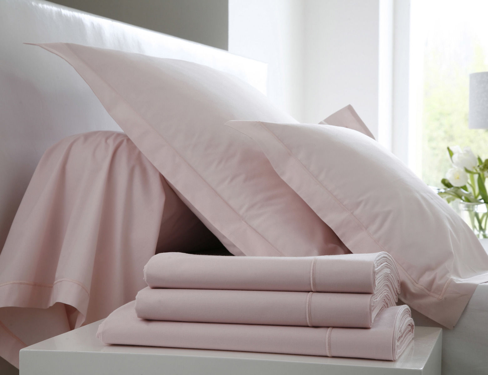 Blanc Des Vosges Prześcieradło perkalowe bez ściągacza UNI Jasny Róż