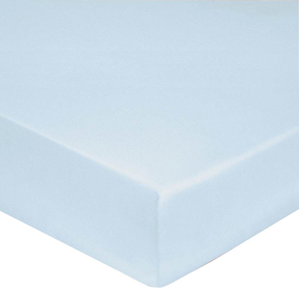 Blanc Des Vosges Prześcieradło perkalowe ze ściągaczem UNI Błękitne