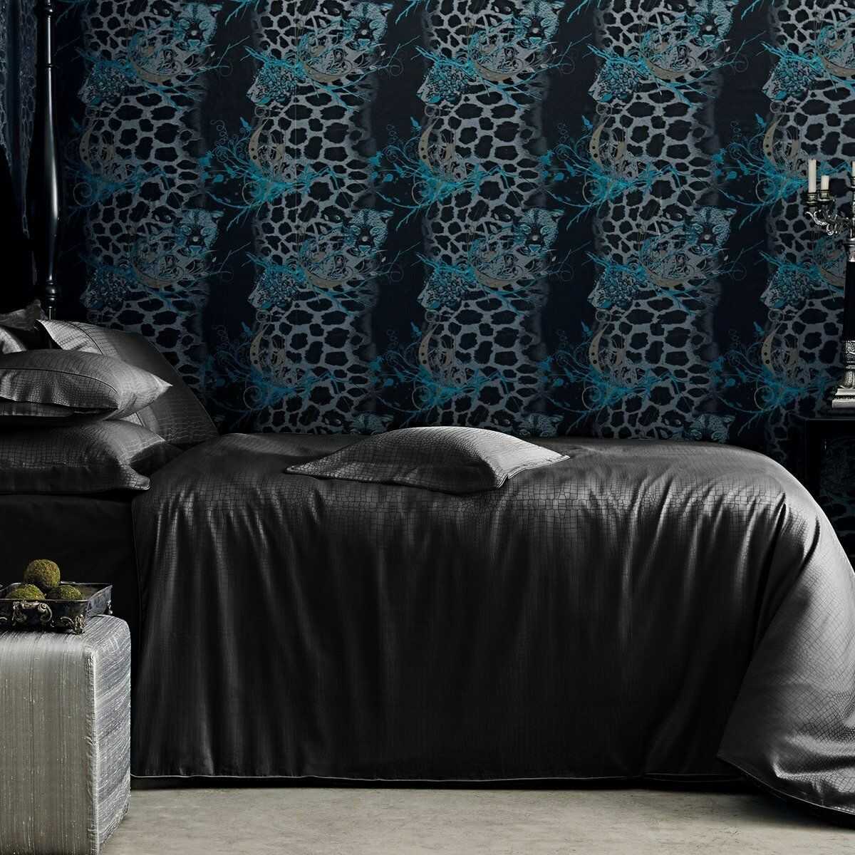 Valeron Prześcieradło satynowe ze ściągaczem Crocodile Black