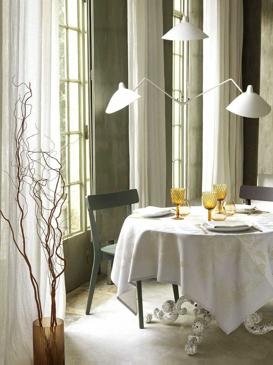 Le Jacquard Fran ais Obrus żakardowy powlekany Syracuse Enduit Beżowy