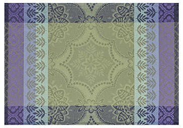 Le Jacquard Fran ais Podkładka żakardowa na stół powlekana Bastide Zielona