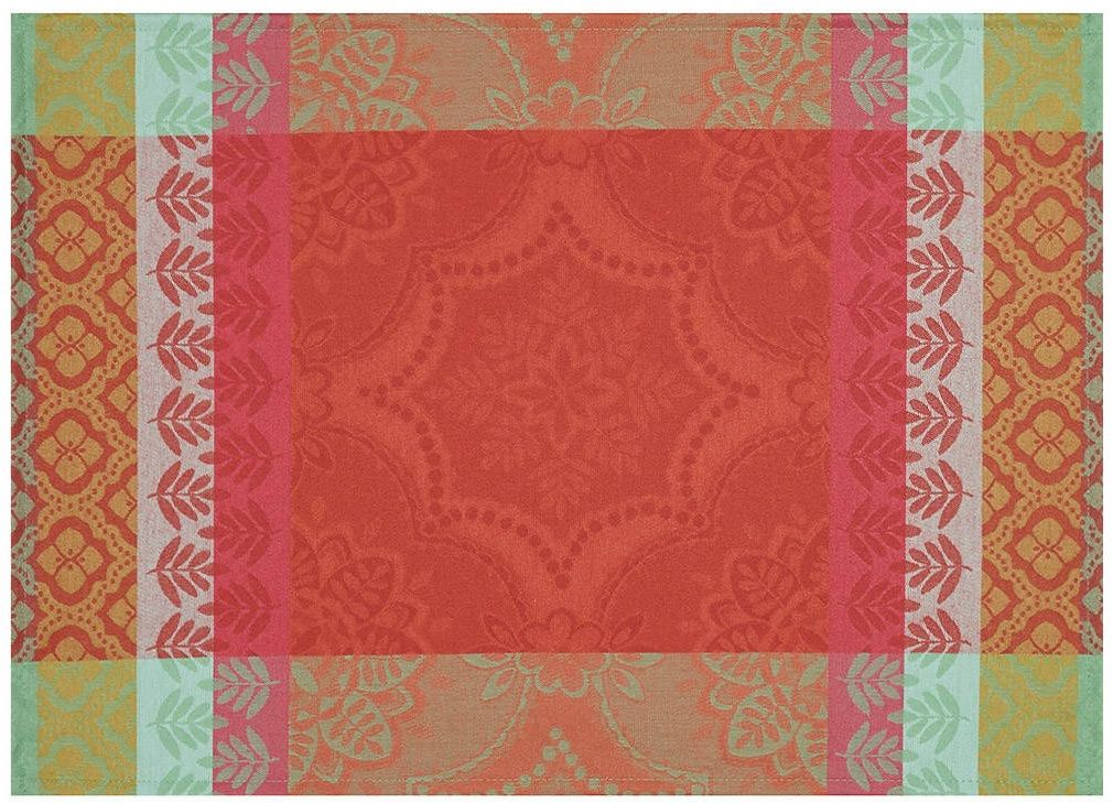 Le Jacquard Fran ais Podkładka żakardowa na stół powlekana Bastide Czerwona