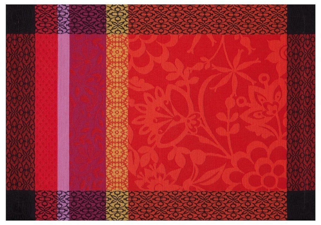 Le Jacquard Fran ais Podkładka żakardowa na stół Provence Czerwona