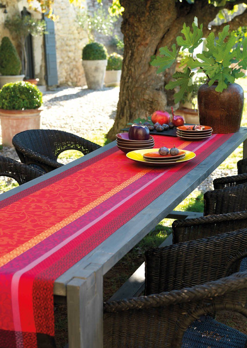 Le Jacquard Fran ais Bieżnik żakardowy Provence Czerwony