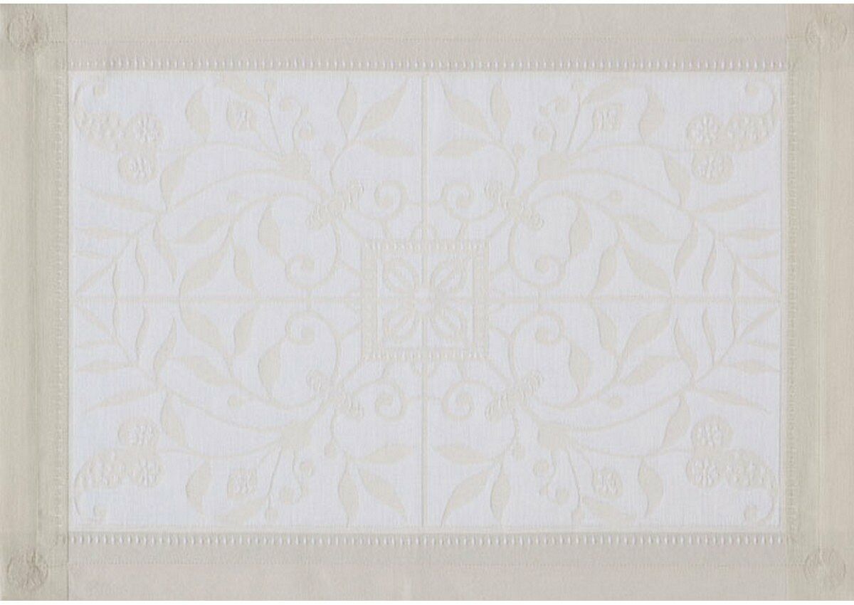 Le Jacquard Fran ais Podkładka żakardowa na stół Venezia Ivoire Kremowa