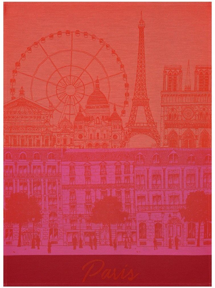 Le Jacquard Fran ais Ściereczka kuchenna Paris Panorama Czerwona
