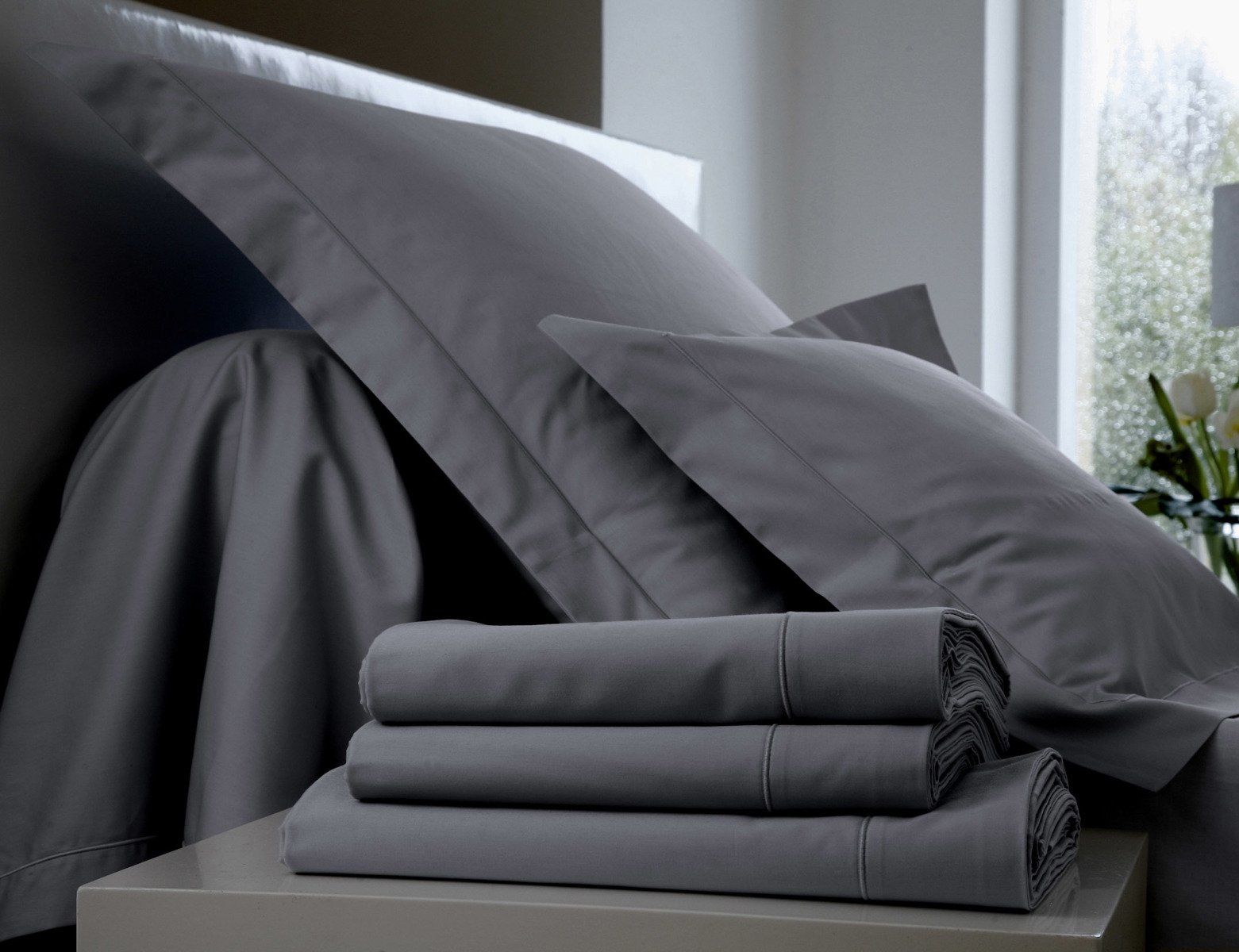 Blanc Des Vosges Poszwa satynowa UNI Grafitowa