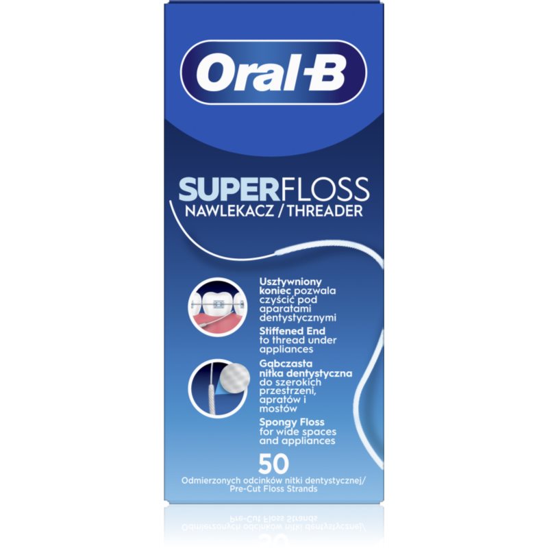 ORAL-B LABORATOIRES LTD. Oral-B Floss Super, nić dentystyczna do mostów, 50 szt