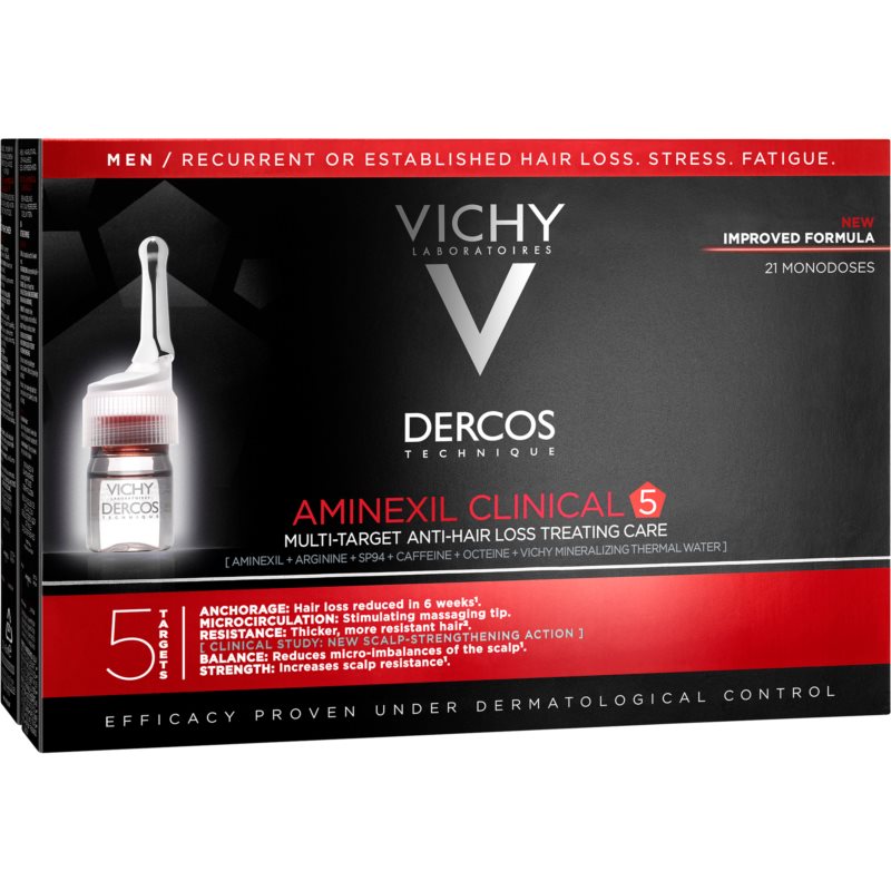 Vichy Dercos Aminexil Clinical 5 kuracja przeciw wypadaniu włosów dla mężczyzn 21 ampułek