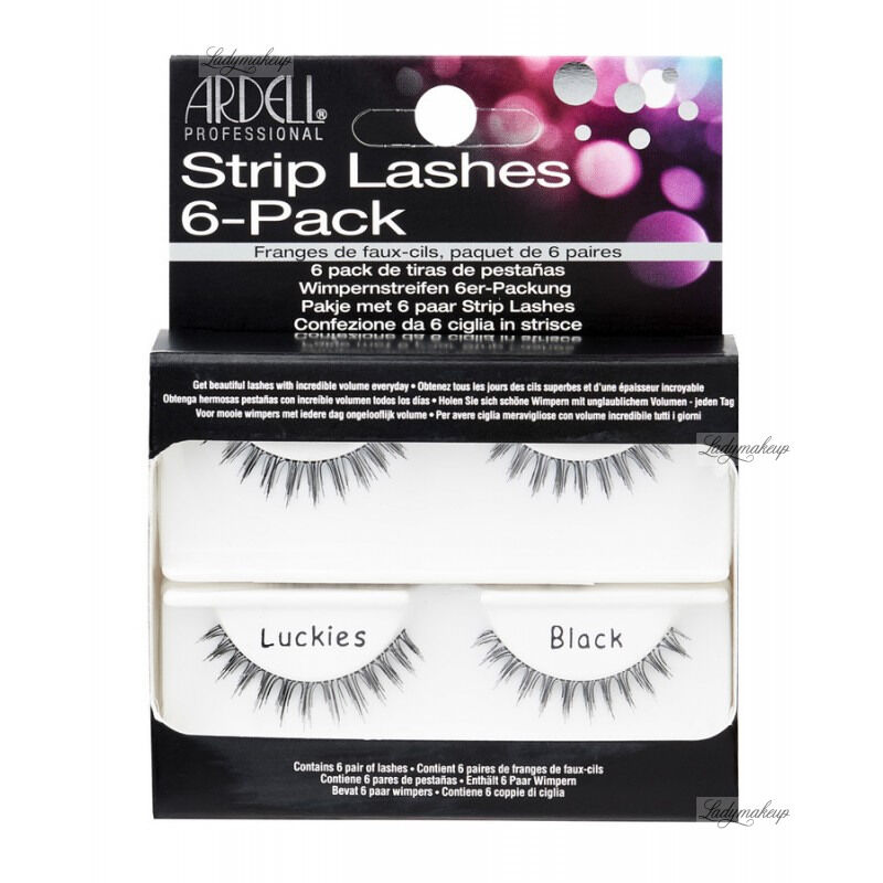 Ardell Strip Lashes 6-Pack - Zestaw 6 par rzęs - LUCKIES BLACK