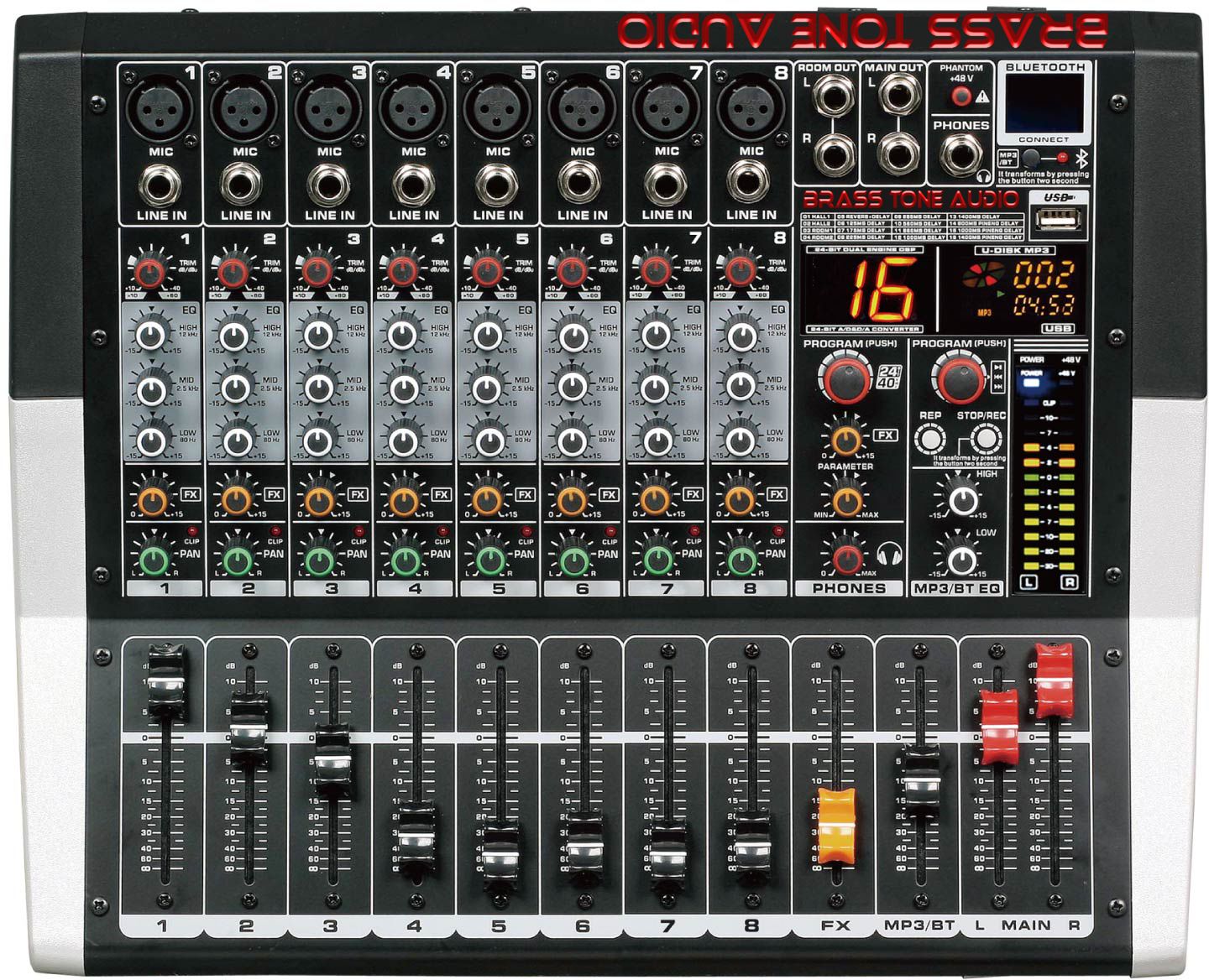 Mikser Brass Tone Audio 8K 2X200W BTA1208