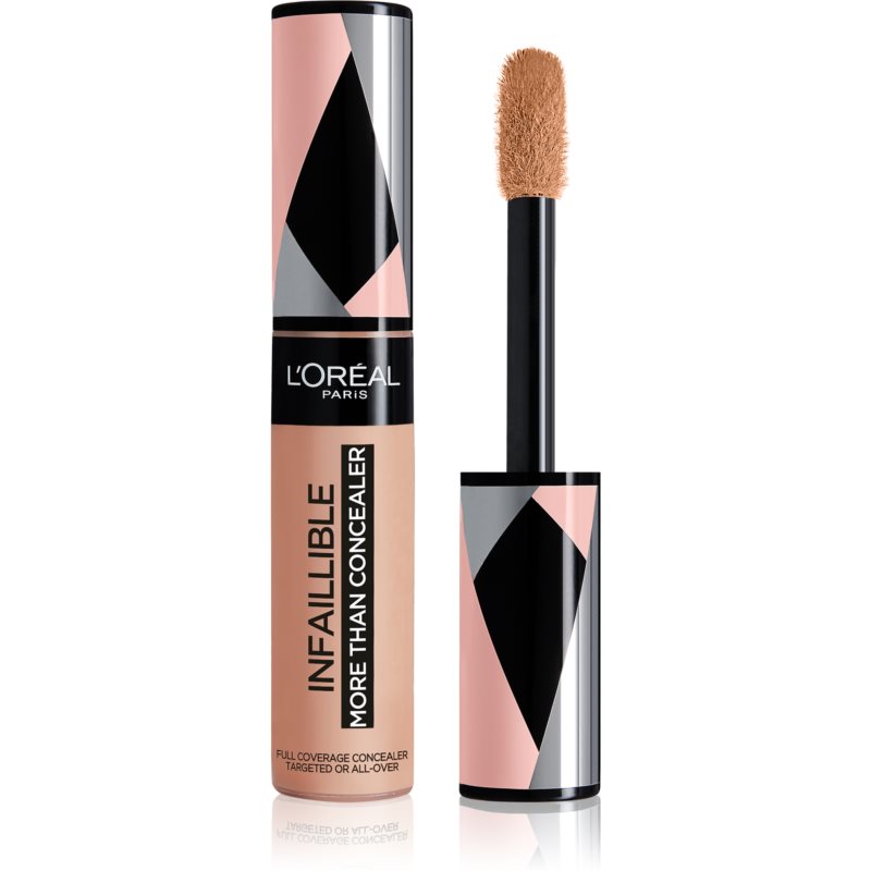 L'Oréal Paris Infaillible More Than Concealer nr 330 Pecan, wysoko pigmentowany korektor o dużej sile krycia i bardzo dużym aplikatorem, 11 ml
