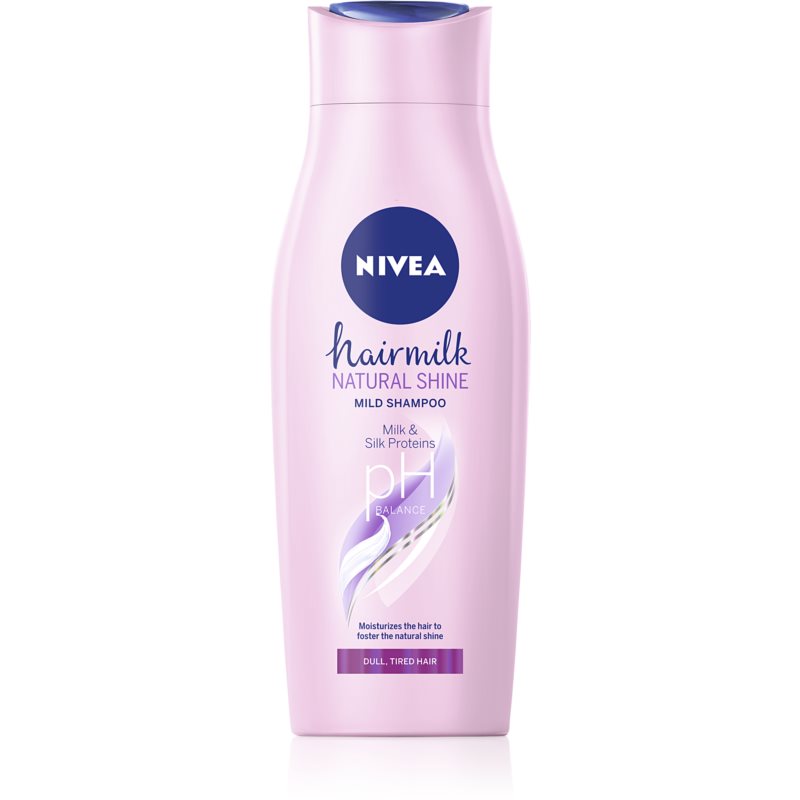 Nivea Hairmilk Natural Shine szampon pielęgnujący do włosów osłabionych bez połysku 400 ml