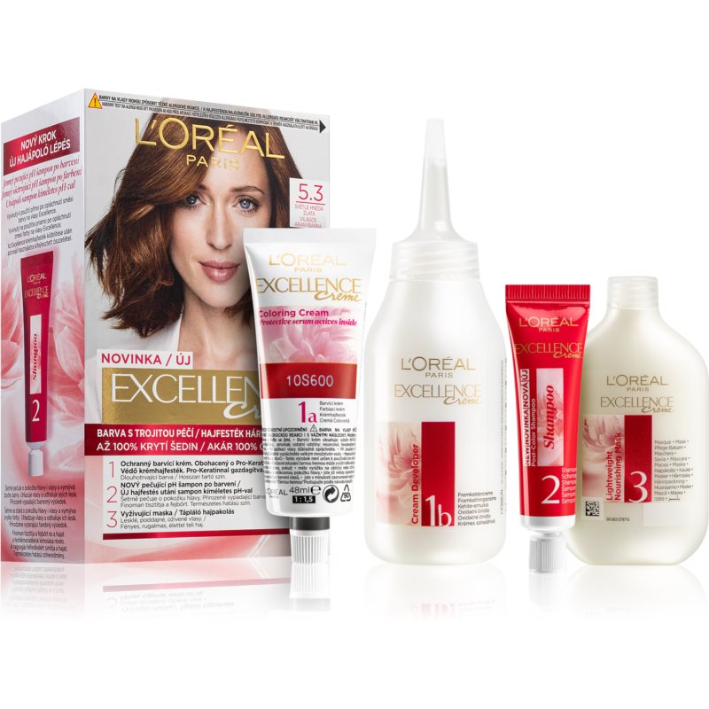Loreal Paris Paris Excellence Creme farba do włosów odcień 5.3 Natural Golden Brown