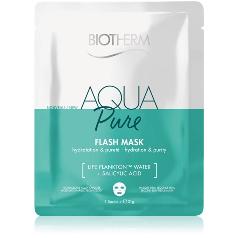 Biotherm Aqua Pure Flash Mask oczyszczająca maseczka w płachcie do twarzy 31 g 3614273010115