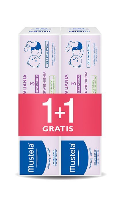 Mustela LABORATOIRES EXPANSCIENCE POLSKA SP Z O.O Bebe Krem do przewijania 1 2 3 2 x 100 ml